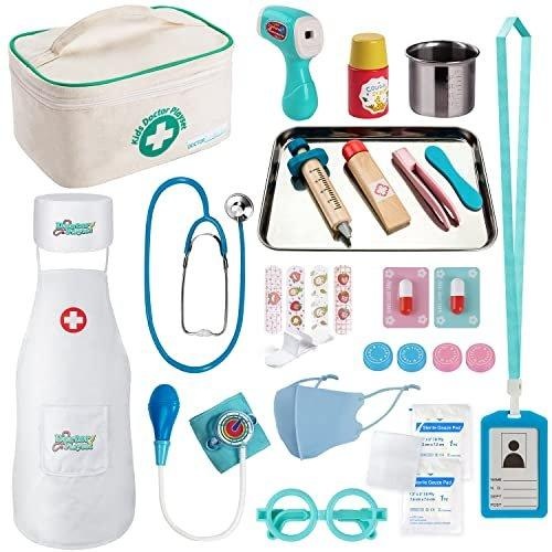 Arztkoffer Kinder Holz Arzttasche Doktorkoffer Spielzeug Unisex Multicolor
