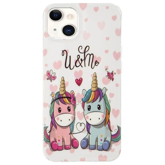 iPhone 15 - Nachtleuchtende Silikon Hülle Einhorn