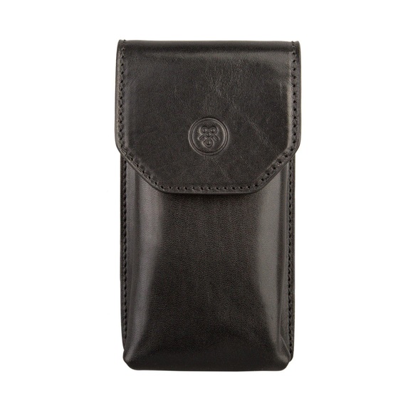 Maxwell Scott Gabbro - Leder Brillenetui in Schwarz