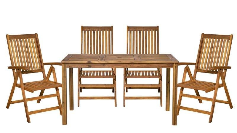 Garten Sitzgruppe Akazie 135x80 (5-tlg)