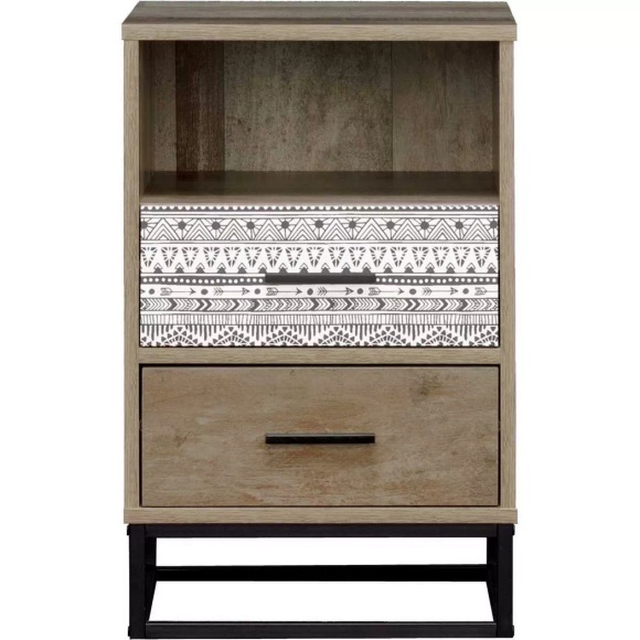 Nachtkommode Mailbox natur grau 39x38x62