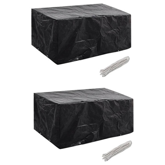 vidaXL Gartenmöbel-Abdeckungen 2 Stk. 4 Personen Poly Rattan 8 Ösen