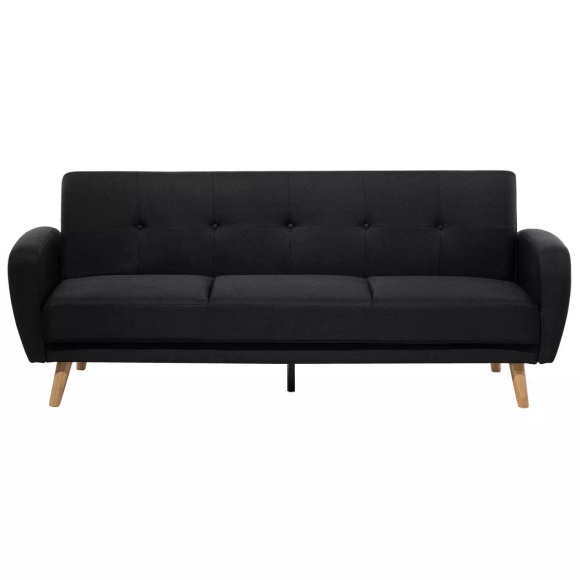 Beliani 3-Sitzer Sofa Polsterbezug schwarz verstellbar FLORLI