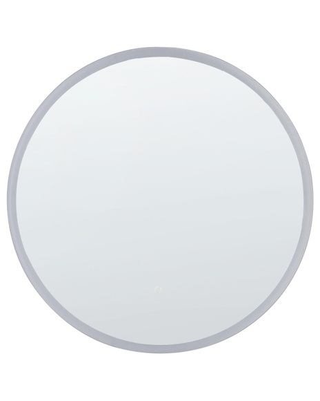 Beliani Badspiegel mit LED-Beleuchtung rund 79 cm DEAUVILLE