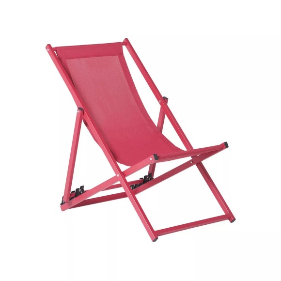 Gartenliege rot roter Rahmen LOCRI