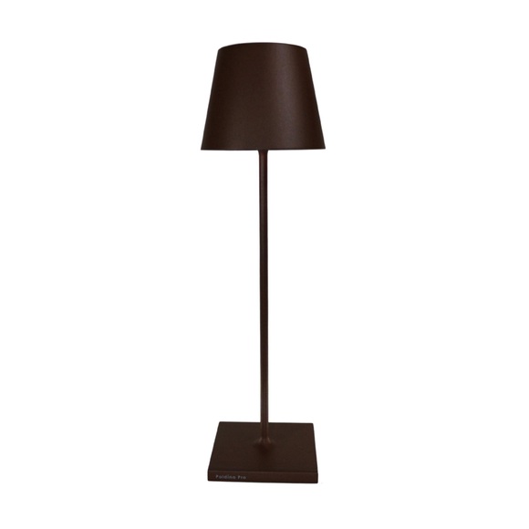 LED-Tischlampe Poldina mit Akku, portabel, braun