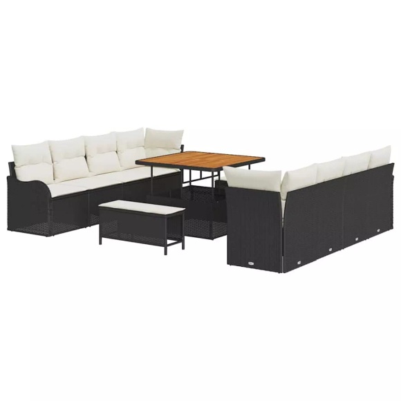 VidaXL - Garten-sofa poly-rattan, One Size, Schwarz