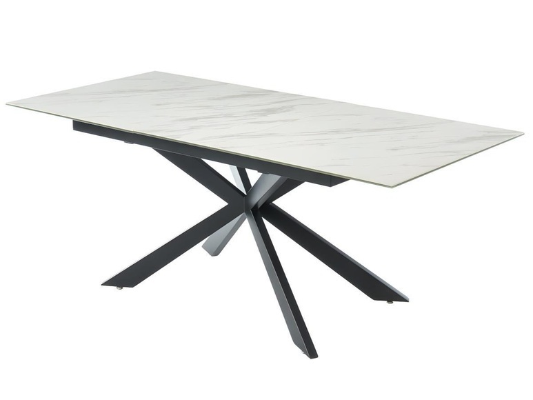 Esstisch ausziehbar Keramik Glas mit MarmorEffekt ALBINA Esstisch ausziehbar Keramik Glas mit MarmorEffekt ALBINA
