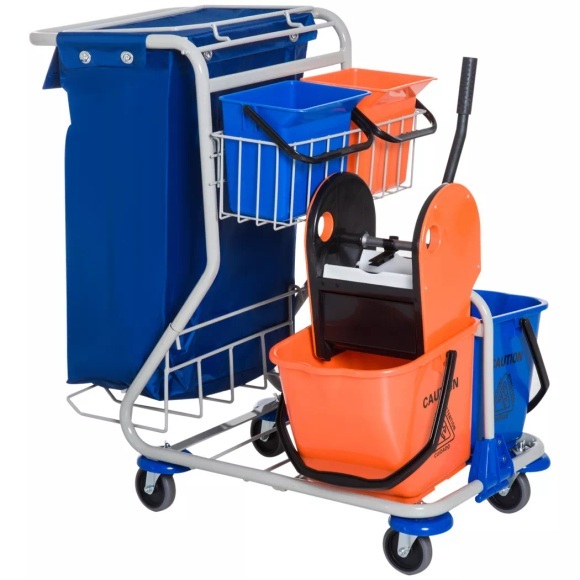 HOMCOM - Reinigungswagen, One Size, Multicolor