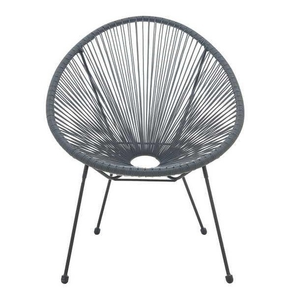 Gartenstuhl grau (2er-Set)
