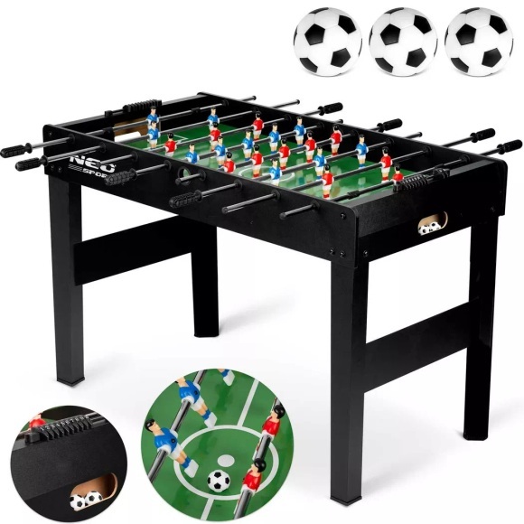 B2X - Fußball-Spieltisch Neosport 118x61x79 cm NS-805 Schwarz, One Size