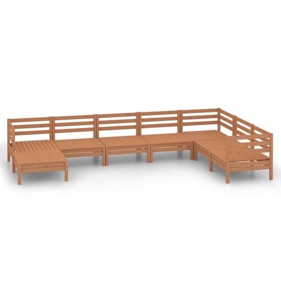 vidaXL 8-tlg. Garten-Lounge-Set Massivholz Kiefer Honigbraun