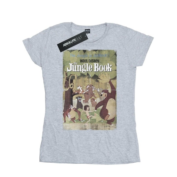 The Jungle Book Retro Poster Tshirt Damen Grau XS