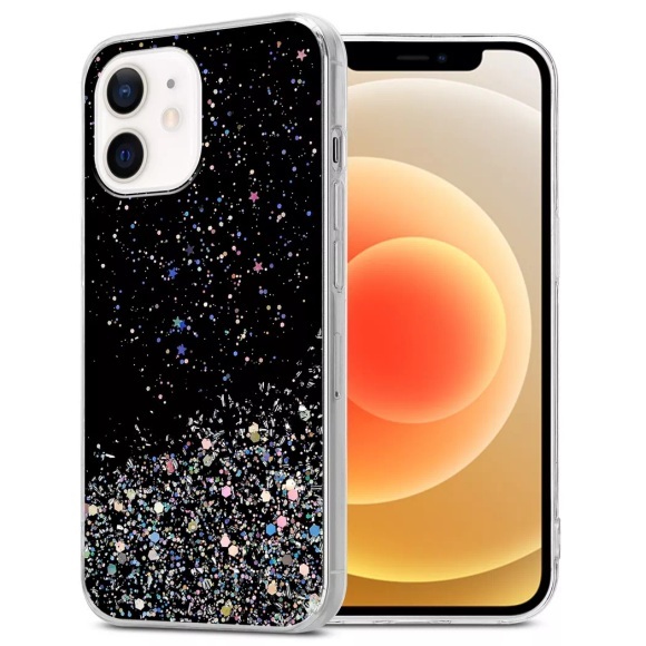 Hülle für Apple iPhone 12 MINI TPU Silikon mit funkelnden Glitter