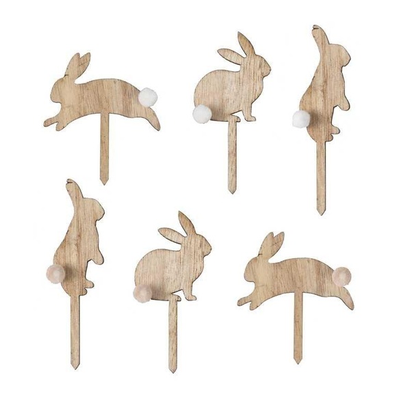 Cupcake Topper Hasen aus Holz Cupcake Topper Hasen aus Holz