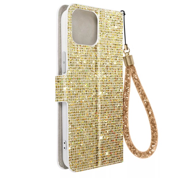 Avizar - Glitter-Hülle iPhone 15 Plus Gold, Gelbgold