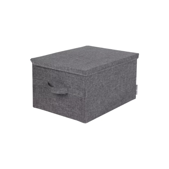 BIGSO - Aufbewahrungsbox SOLNA - Textil - dunkelgrau - 34/45/25 cm