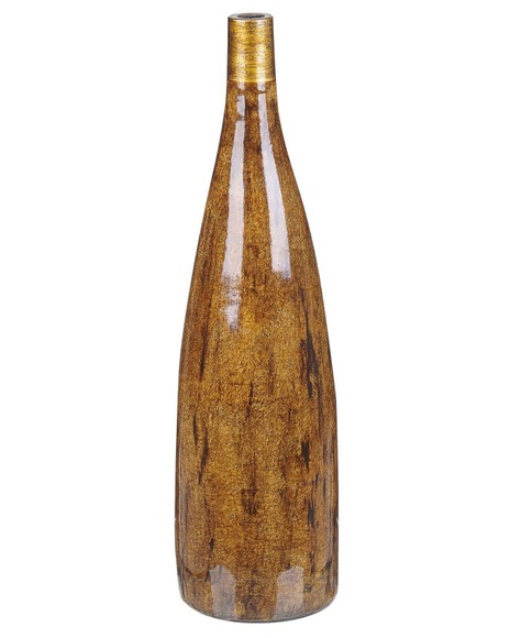 Beliani Blumenvase Terrakotta goldbraun 52 cm BURGOS Vase