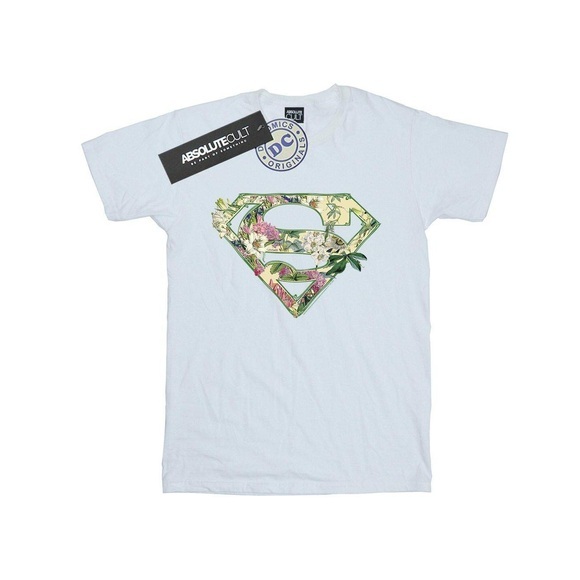 Supergirl Floral Shield Tshirt Mädchen Weiss 104
