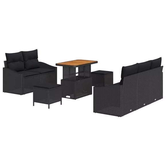 VidaXL - Garten-sofa poly-rattan, One Size, Schwarz