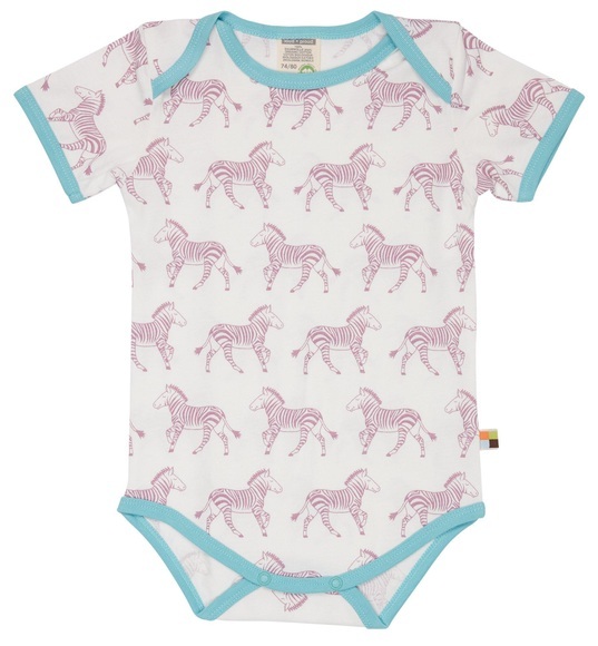 Body Kurz Druck Zebra Aster Unisex Rosa 86/92