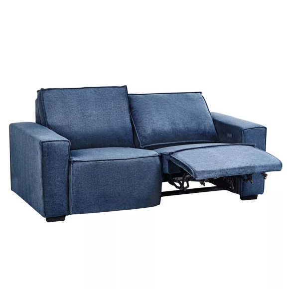 Beliani - 2 Sitzer Sofa aus Stoff Modern NUKARI, One Size, Blau Bunt
