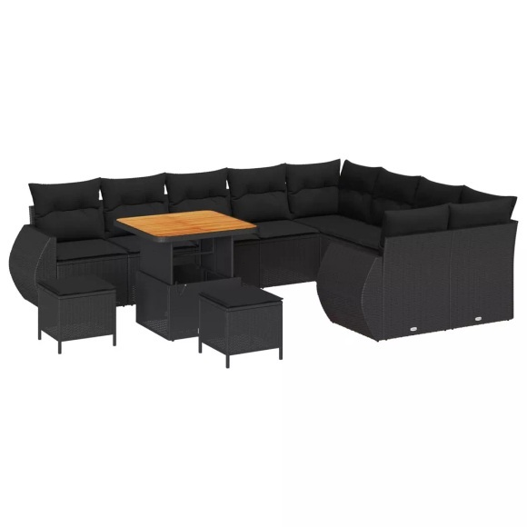 VidaXL - Garten-sofa poly-rattan, One Size, Schwarz