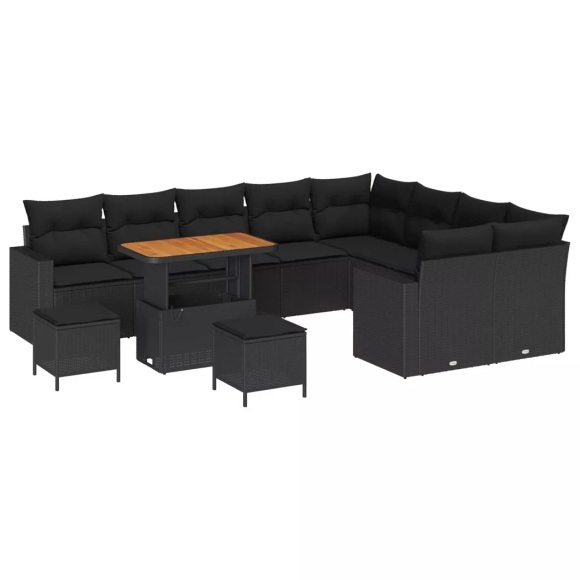 VidaXL - Garten-sofa poly-rattan, One Size, Schwarz