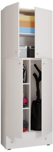 MID.YOU Mehrzweckschrank in weiss , Lona Xxl , Kunststoff , 1 Schubladen , 70x200x39 cm , melaminharzbeschichtet,Nachbildung , stehend , 000657007666