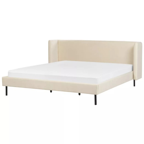Bett mit Lattenrost aus Samtstoff Klassisch ARETTE Bett mit Lattenrost aus Samtstoff Klassisch ARETTE