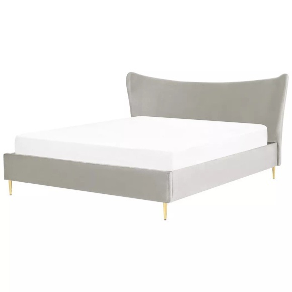 Bett mit Lattenrost aus Samtstoff Modern CHALEIX Bett mit Lattenrost aus Samtstoff Modern CHALEIX