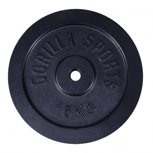 Hantelscheibe Guss Unisex Schwarz 15 kg