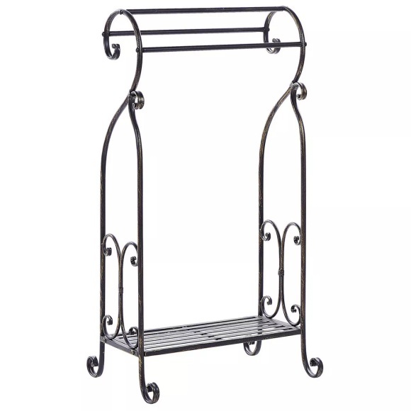 Beliani Handtuchständer Antik Optik schwarz 49 x 91 cm freistehend 3 Arme LINARES