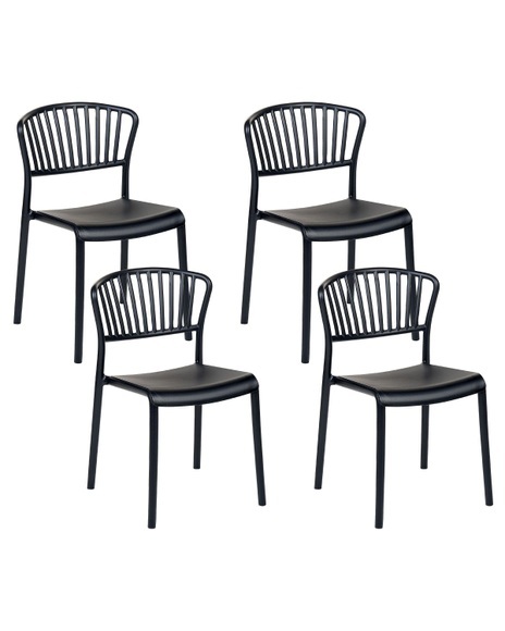 Set Mit 4 Stühlen Aus Kunststoff Modern Gela Unisex ONE SIZE