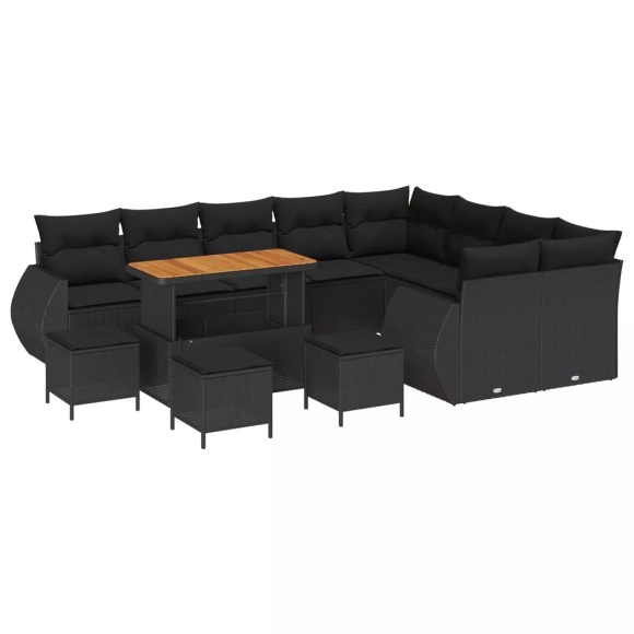 VidaXL - Garten-sofa poly-rattan, One Size, Schwarz