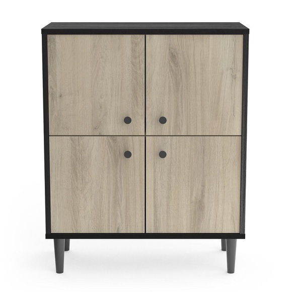 Kleines Sideboard Mit 4 Türen In Holzoptik - Arty Unisex Braun ONE SIZE