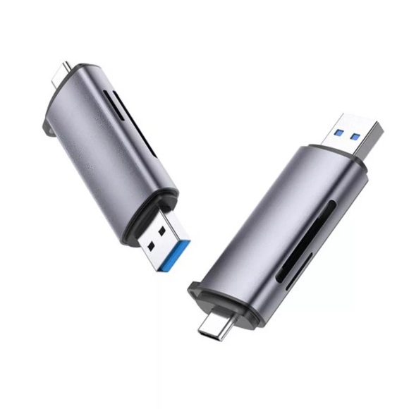 Ugreen USB-C + USB-A zu TF / SD 3.0 Kartenleser - Grau