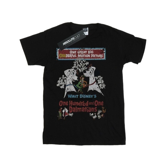 101 Dalmatians Retro Poster Tshirt Unisex Schwarz 116