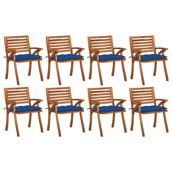 vidaXL Gartenstühle mit Kissen 8 Stk. Massivholz Akazie