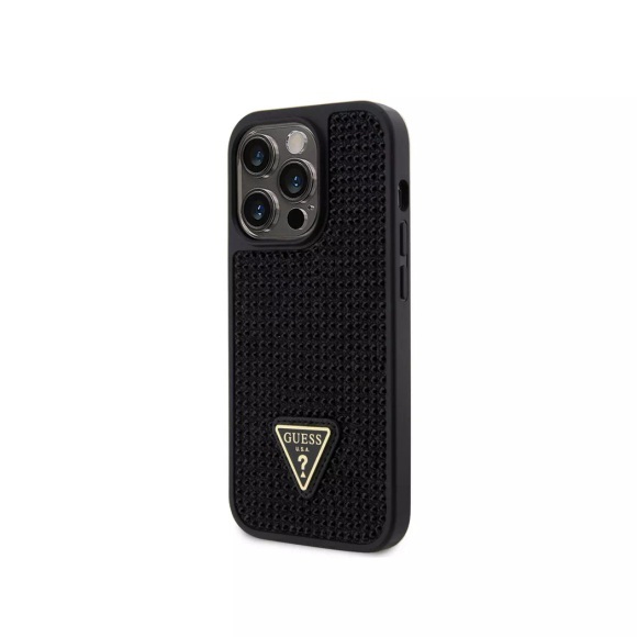 Guess - iPhone 15 Pro Hülle Triangle Diamond, Schwarz