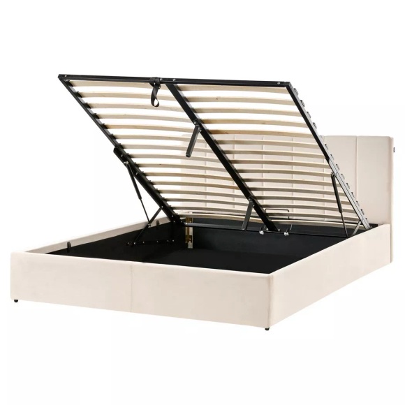 Beliani - Bett mit Stauraum aus Samtstoff DREUX, 160X200CM