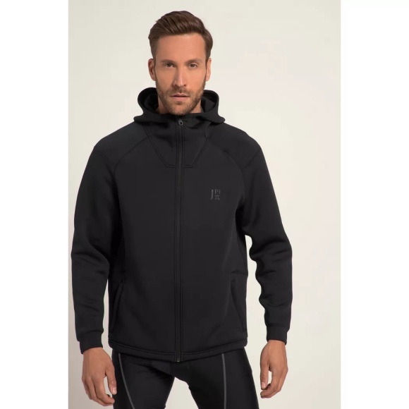 JP1880 - Fahrrad-Hoodiejacke FLEXNAMIC®, Bikewear, Kapuze, Zipper, für Herren, Schwarz, Größe XL