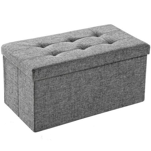 Faltbarer Sitzhocker aus Polyester mit Stauraum 76x38x38cm Faltbarer Sitzhocker aus Polyester mit Stauraum 76x38x38cm