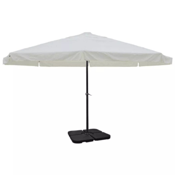 vidaXL Sonnenschirm Aluminium weiss mit Schirmständer