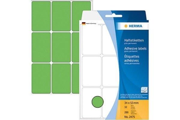 HERMA Vielzwecketiketten 34x53 mm grün Papier matt Handbeschriftung 288 St.