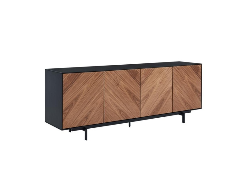 Sideboard mit 4 Türen MDF in NussbaumOptik es Metall ISMAEL Sideboard mit 4 Türen MDF in NussbaumOptik es Metall ISMAEL
