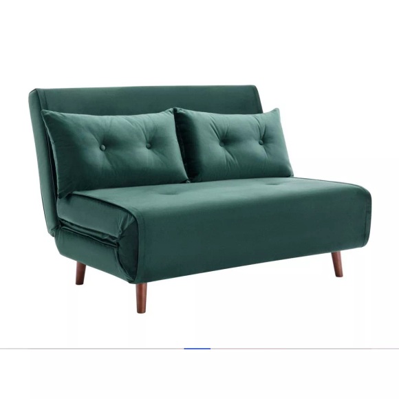 Sofa 2-Sitzer mit Schlaffunktion - Samt - Tannen - URIBIA Sofa 2-Sitzer mit Schlaffunktion - Samt - Tannen - URIBIA