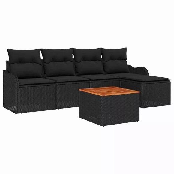 VidaXL - Garten-sofa poly-rattan, One Size, Schwarz