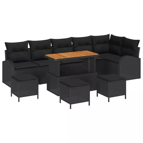 VidaXL - Garten-sofa poly-rattan, One Size, Schwarz