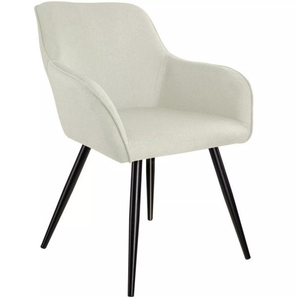Stuhl Marilyn Leinenoptik, schwarze Stuhlbeine Stuhl Marilyn Leinenoptik, schwarze Stuhlbeine
